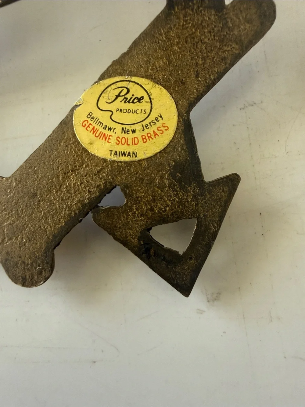Vintage Whimsical Solid Brass House & Tree Wall Key Holder